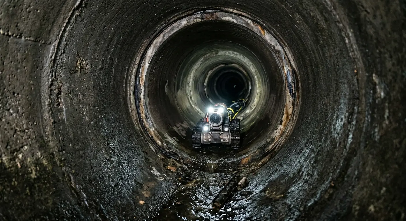 Robotic sewer camera inspecting pipe interior for Sewer Line Repair in Dalhart